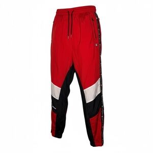 Vintage 90s Champion Red and‎ Black Track Pants windbreaker material